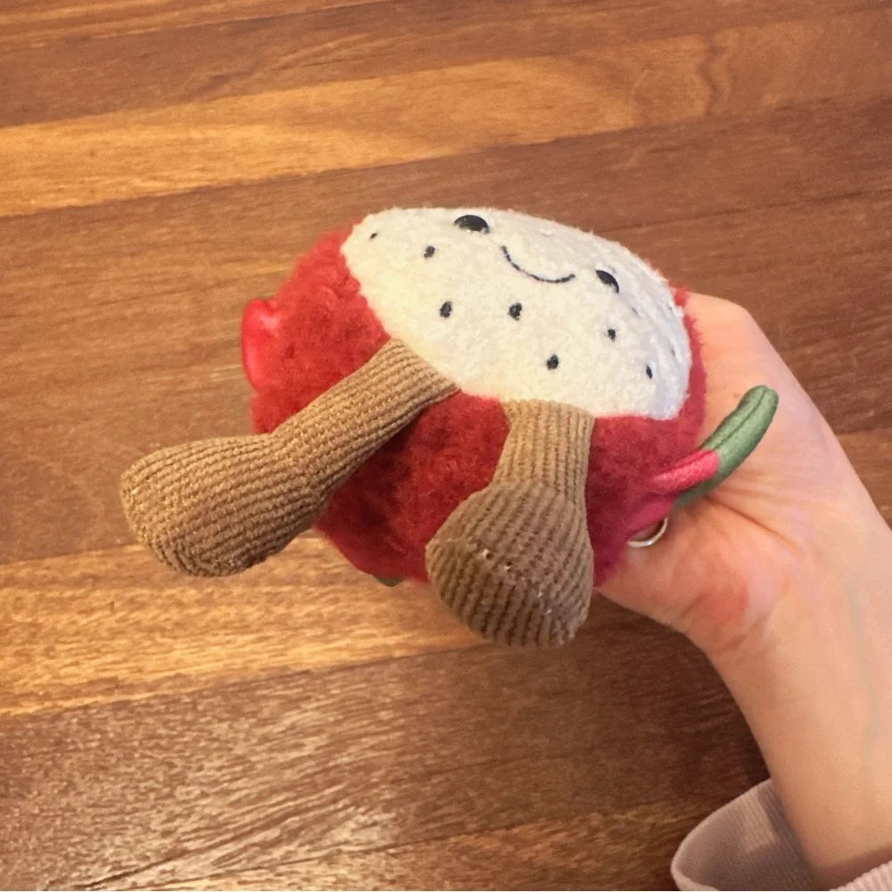 Dragon Fruit Plush Keychain Kawaii Cute Fruit Bag Charm Soft Gift